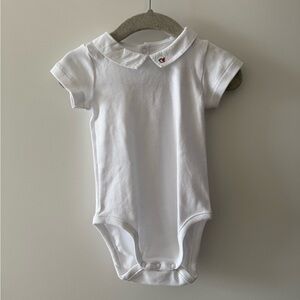 Jacadi NEW with Tags White Collared Baby Bodysuit
